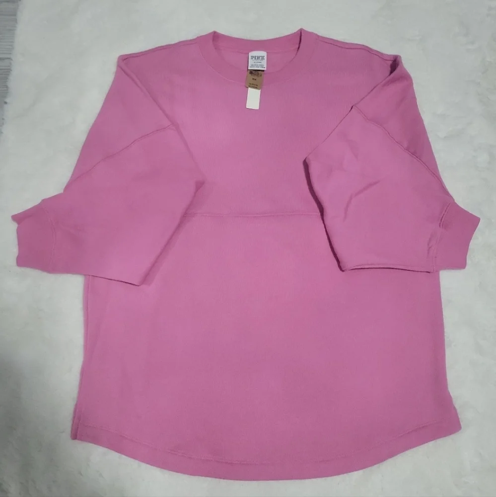 VS PINK Varsity Crewneck Sweatshirt with Glitter Logo - Picture 9 of 9